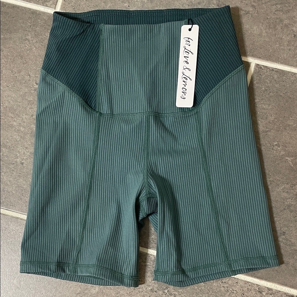 For Love & Lemons Dani Ribbed Biker Shorts size XS